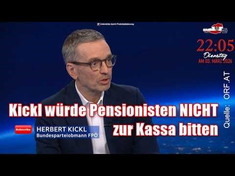 Herbert Kickl am 3. März 2026 im ZIB 2 Studio