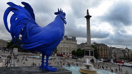 Boris Johnson unveils Katharina Fritsch sculpture for fourth plinth in Trafalgar Square - video