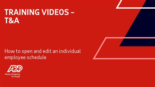 Time and Attendance - How to open and edit an individual employee schedule