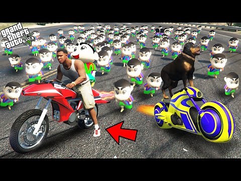 GTA 5 : Franklin Pinchan & Chop Escape From 1000 Shinchan GTA 5 !