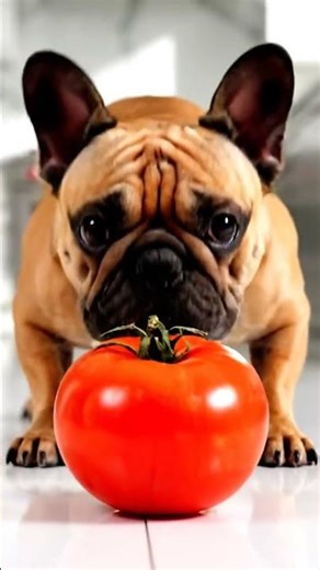 Bruno the French Bulldog in the kitchen: slipping slightly on shiny tiles