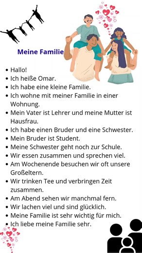 Learn About My Family in German: A1 Level