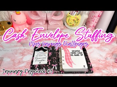 CASH ENVELOPE STUFFING & SAVINGS CHALLENGES | JAN 2026 PAYCHECK #5 | #cashbudgeting #cashcounting