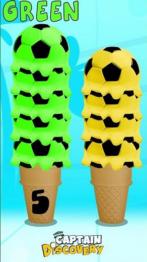 🌈 Learn Colors - Soccer Balls Ice Cream #shorts #educationalvideo