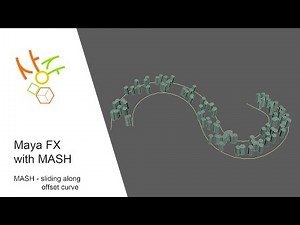 Maya FX with MASH - sliding along offset curve