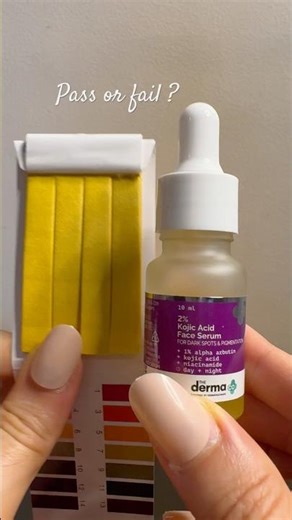 Testing Derma co 2% kojic acid face serum ph paper test 5-6 👍 #skincare#youtubeshorts#shorts