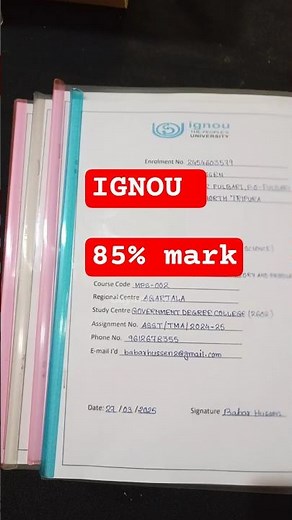 IGNOU Assignment Front Page #shortsvideo