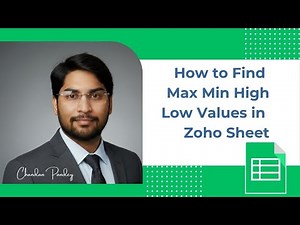 How to Find Max Min High Low Values in Zoho Sheet