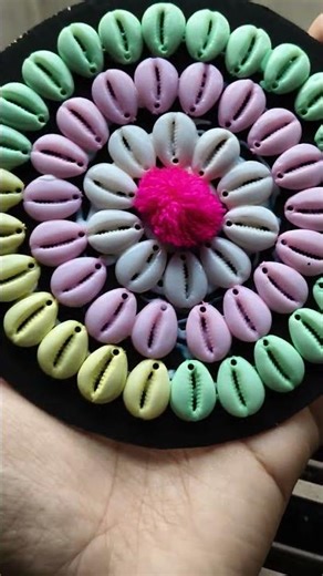 Cowrie shell craft using waste cardboard ✨💖✨ #craft #decor #amazing #shellcraft #shorts #youtube