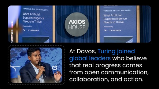 #TBT to Davos 🇨🇭 Earlier this month in Davos, Jonathan Siddharth, our CEO, shared how the AI conversation is shifting from hype to hard, real-world execution. A few moments that still stand out: “We’re seeing a move from generic intelligence to intelligence that’s specific, grounded, and useful in the real world.” Key takeaways from Davos: The next phase of AI will be driven by hard, realistic data that actually breaks models, not synthetic demos. Frontier labs are no longer looking for vendor