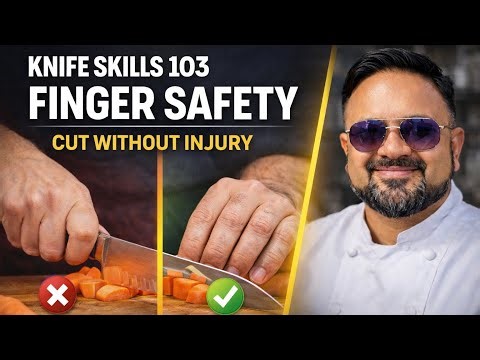 Knife Skills 103 | How to Keep Fingers Safe While Cutting Vegetables | Claw Grip Technique Explained