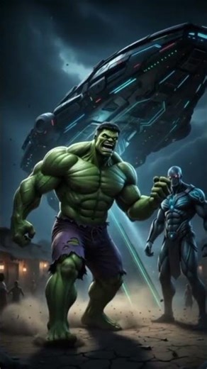 HULK vs ALIENS ⚡ Epic Fight in Village | Hulk Saves Earth | Cinematic AI Animation | #shorts