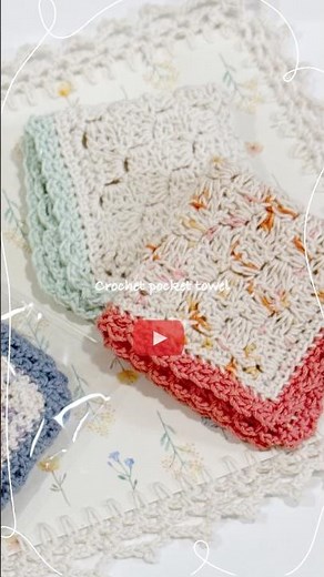 可愛い編み地のハンドタオル🌼#かぎ針編み #100均diy #crochet