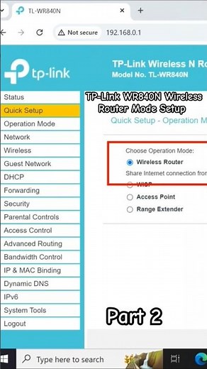 TP-Link WR840N Wireless Router Mode Setup Part 2 | Awan Wifi Network#shorts #tplink #wr840n #setup