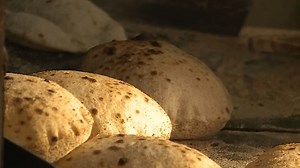 Bread making in bakeries in Egypt