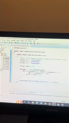 How to Find Common Characters among Three Strings in Java | Interview Question #javaprogramming