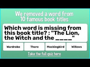 Ultimate Missing Word Book Titles Quiz - Test Your Literary Knowledge!