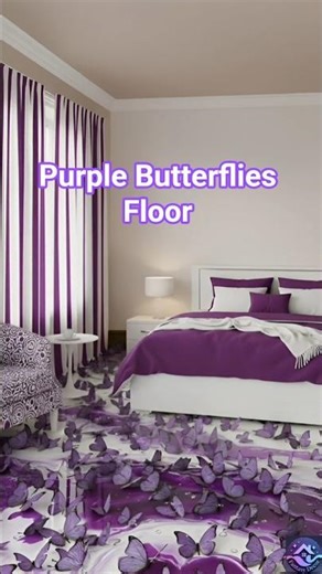 Purple Artificial Butterflies Preserved in Crystal – Transparent Epoxy Floor. #butterfly #homedecor