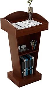 Wooden Podium, Steady Floor Standing Speaking Lectern Stand, Portable Podium Stand Reception Desk, Wood Lecture Podium Pulpit for Churches Classrooms Speeches