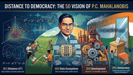 Distance to Democracy: The 5D Vision of P.C. Mahalanobis