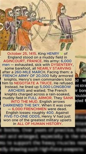 6,000 English Soldiers Faced 20,000 French Knights