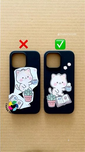 Sticker Deco ✂️ Cozy Cat ☕🐱 Messy vs. Perfect #chanafavors #PerfectCut #DIY