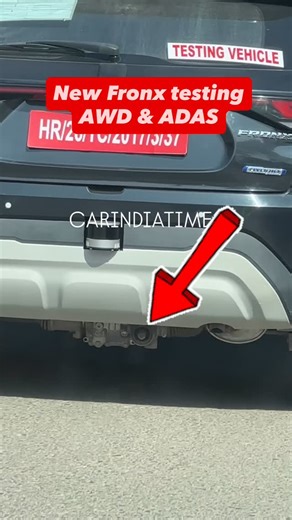 Gaurav Singh on Instagram: "Spy alert 👀 Maruti Suzuki Fronx spotted testing with ADAS — that rear hardware has everyone guessing 👀 AWD or just test gear? 🤔 Credit - @carindiatimes #Fronx #MarutiSuzuki #FronxTesting #ADAS #SpyShot NoCamouflage CarSpy UpcomingCars IndianCars AutoNews CarIndiaTimes 🚗"