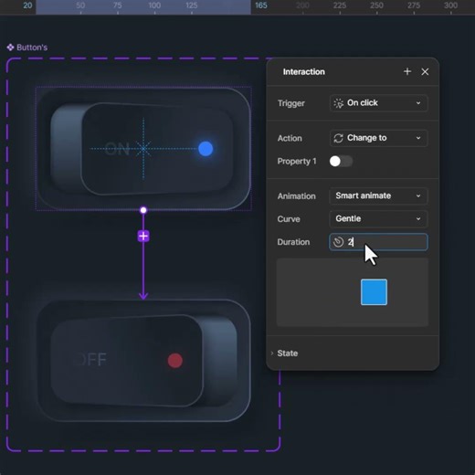 3D ON/OFF Toggle Switch in Figma! 😎 #shorts #figma #uidesign #youtubeshorts #figmatutorial