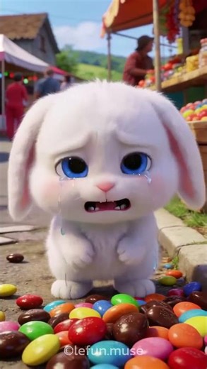 🐰😱🍫🍬Oh no! Rabbit scatters chocolates #shorts