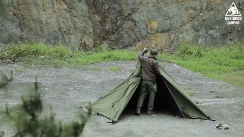 OneTigris Conifer Canvas Hot Tent with Stove Jack, Fire Retardant Teepee for Adults, Snow Skirt for Winter Camping, Travel, Bushcraft