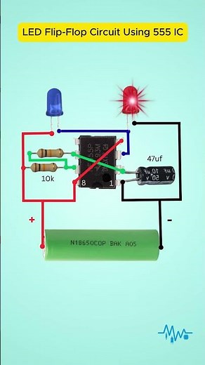 Dual LED Flasher Circuit – 555 Timer Project #Shorts