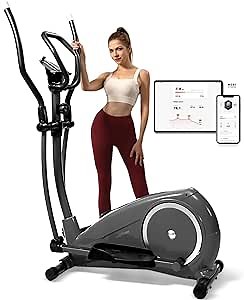 mobifitness Elliptical Machine,3-in-1 Elliptical Training Machine with 16 Resistant Levels & Quiet Magnetic Driving System,Cardio Equipment with App, Bluetooth and Ipad Mount,use for Home Gym
