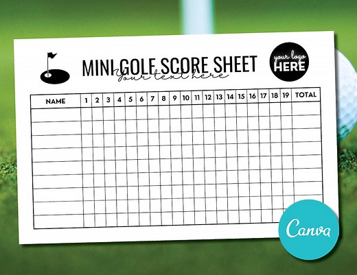 Mini Golf Score Card Sheet Template, Putt Putt Editable Scoresheet Template, Golf Score Sheet, Putt Putt Card, Printable Mini Golf Sheet - Etsy