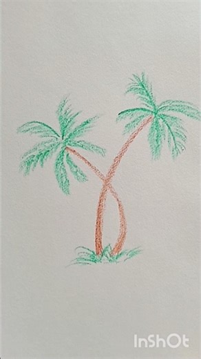 easy palm tree drawing 🌴#shortsfeed #art #jituseasyart