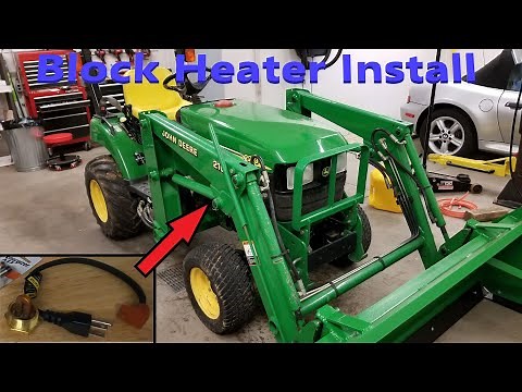 How to install a block heater on a John Deere 2210 compact tractor