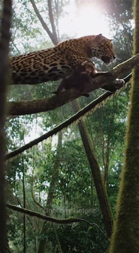 Jaguar vs. Monkey: The Ultimate Chase Through the Rainforest! ⛈️