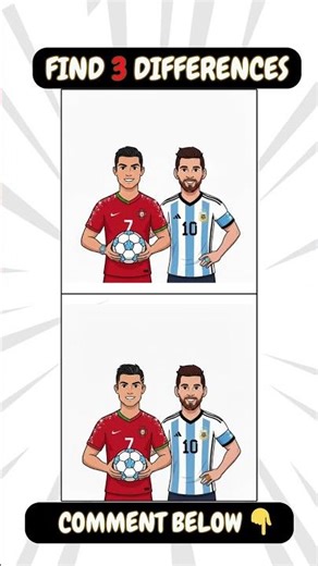 ronaldo messi difference 🥶 🐐 ⚽️ #24 #findthedifference
