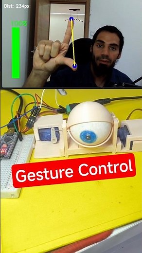 AI-Powered Animatronic Eye 👁️ | Arduino Python (Computer Vision) #arduino #opencv