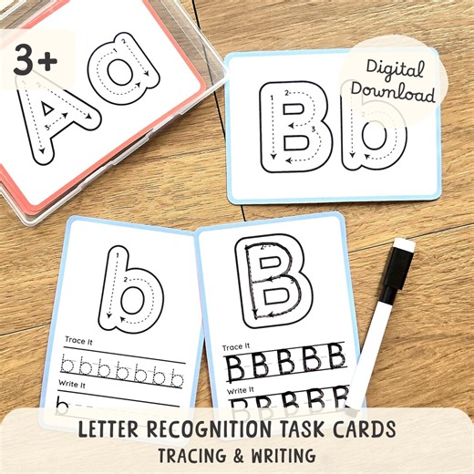 Printable Letter Recognition Task Cards (tracing and Writing), Preschool Busy Box PDF Download, Alphabet Activity for Kids, Digital Download - Etsy