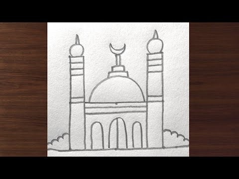 How to Draw a Mosque Step by Step | Easy Mosque Drawing with Pencil