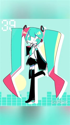 カートゥーン調ミク #イラスト #hatsunemiku #イラストメイキング #初音ミク #ボカロ #vocaloid #タイムラプス #カートゥーン #ボカロ好きと繋がりたい