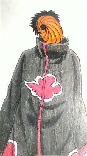 🔥 Obito Uchiha Drawing | Akatsuki Mask Art | Naruto Fanarte#shorts#‪@ultraLegendryArt‬