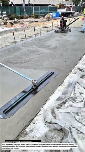 Concrete Bull Float Finishing Process | Smooth Slab Surface Technique.