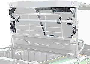 SuperATV Heavy Duty Rear Windshield Compatible With Kawasaki Mule PRO-MX: 2019+ | 1/4" Thick Lightly Tinted Polycarbonate- 250x Stronger Than Glass | Protects From Debris and UV attack