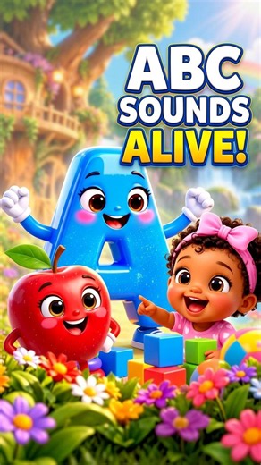 ABC Phonics Come Alive! 🎵 Learn Letter Sounds A–E #shorts