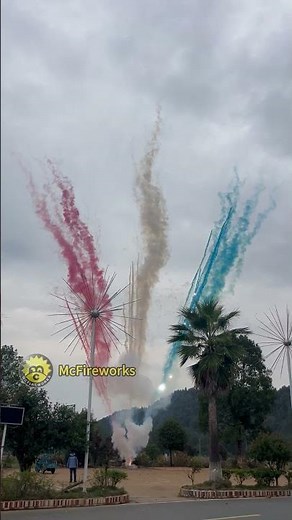 What an Amazing "RED WHITE BLUE" Smoke Firework for the 4th of July and New Year's Celebration.