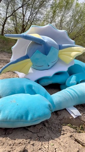 Vaporeon napping in the wild #pokemon #vaporeon #eevee #plushies #fyp