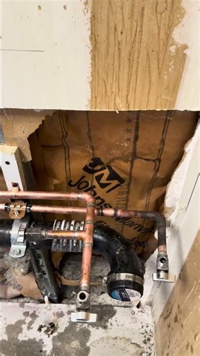 Moved 2” waste line and 1/2” water lines to the other side.