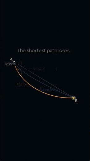 The Shortest Path Loses #visualmath #physics #mathshorts #maths #thehiddendimension