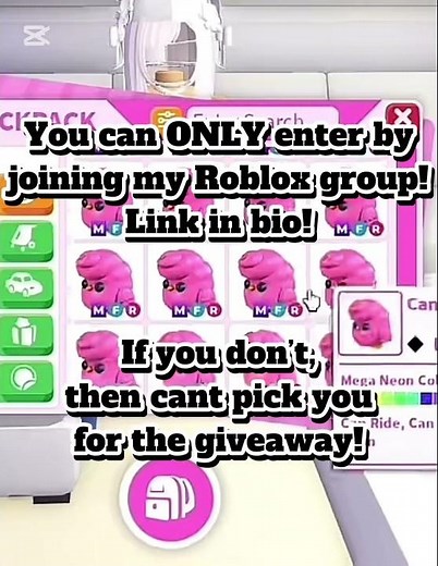 Adopt me Giveaway! March 24th 8pm PT, join my group!